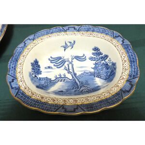 Booth's Real Old Willow Vegetable Bowl 10 inch flat rim